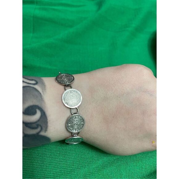 TM-52 Sterling Mexico Sun Calendar Bracelet 23 Grams - Picture 1 of 12